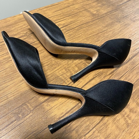 SALE  Black Satin Open Towed Shoes by Nina - Picture 8 of 10